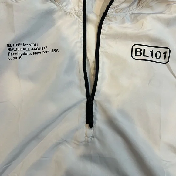 NWOT Baseball Lifestyle 101 Men's White Off White/Cream “Ghost Windbreaker” - Picture 5 of 6